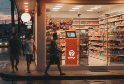 convenience-store-with-orange-kiosk convenience store with orange kiosk